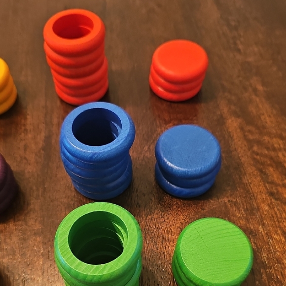 Colorful Wooden Stacking Discs - Picture 3 of 6